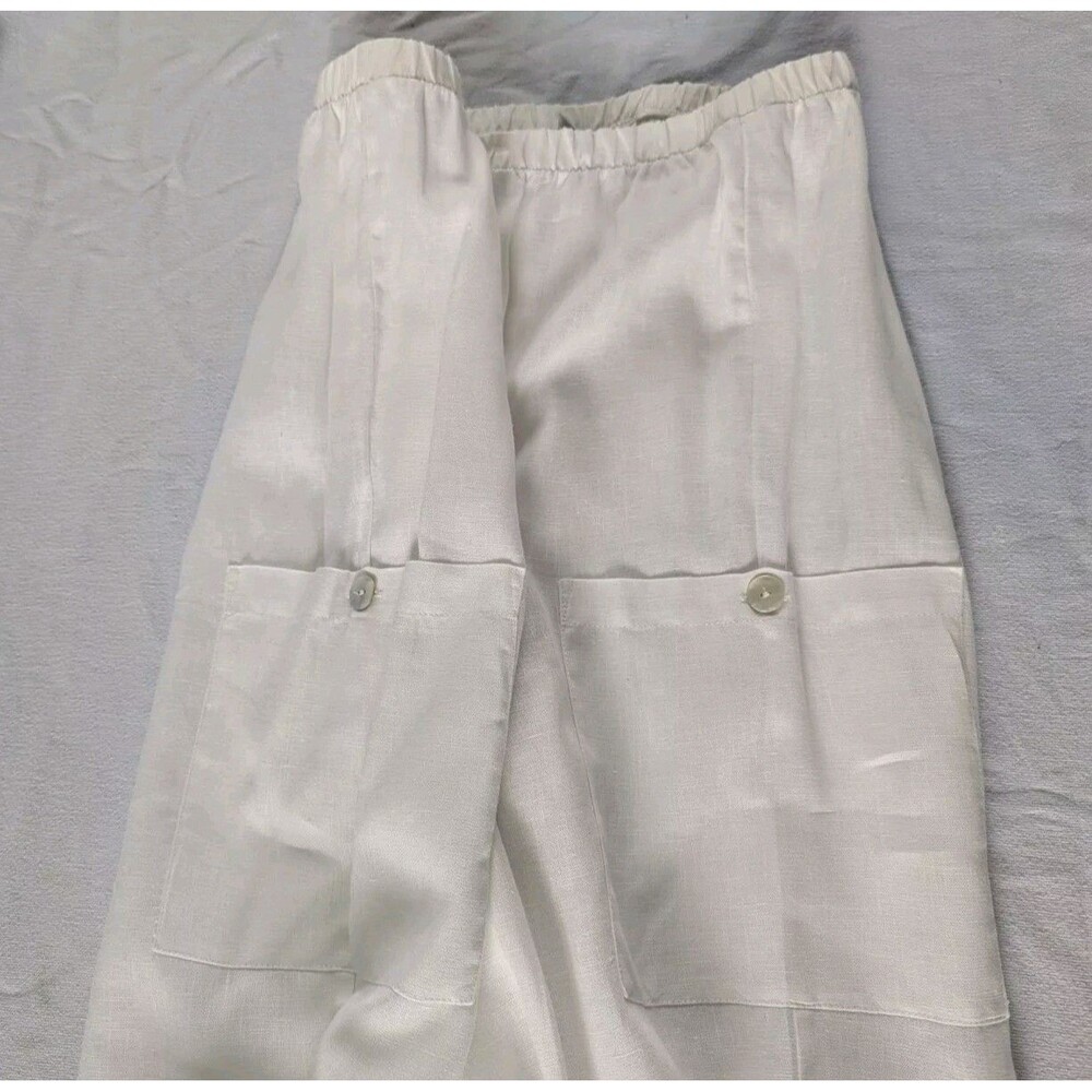Hot Cotton Lagenlook Outfit Tunic Top & Pants White Set 3/4 Sleeve Size XL - Picture 10 of 11